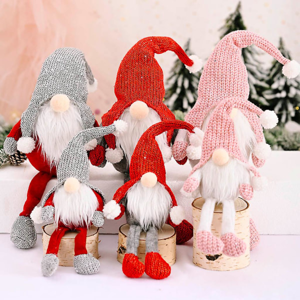 3-pack Jultomtar Tomte Handgjorda Jultomte Dockor Leksak Ornament Hem Semester Dekoration