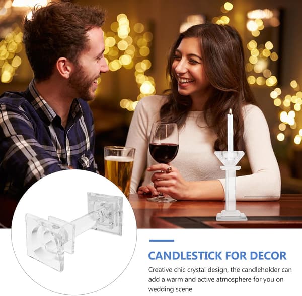 Crystal Decorative Candle Holder European Style Single Head Design Chic Creative Candlestick