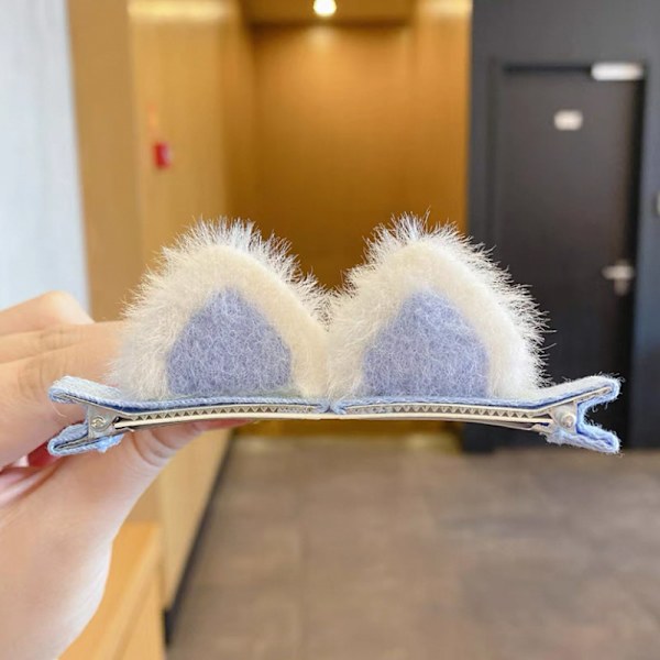 3 par katteøre hårspænder, glitrende pailletfilt hårspænder, søde dyrehårnåle barretter, glitter katteøre hårspænder