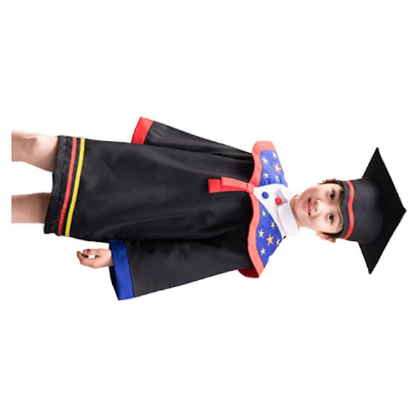 1 Sæt Doktorhat til Børn Børnehave Grundskole Graduation Foto Kjole Størrelse 120 (Rød Slip Red 67x33cm