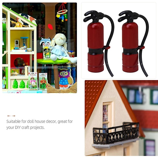 2 kpl Lasten Ulkolelut Pieni Talo Koriste Mini Sammutin Mallit DIY Seos Ripustimet Punainen 3.7X