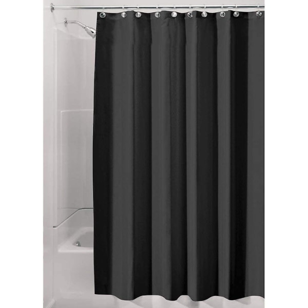 Duschdraperi, vattentät duschdraperi i polyester med förstärkt fåll, tvättbar baddraperi Storlek 180,0 cm X 200,0 cm, Svart