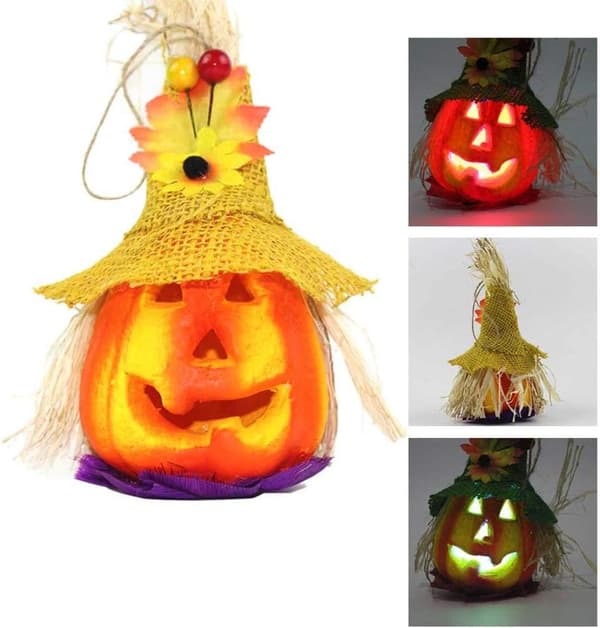 Halloween Gresskar Lampe Gresskar Lykt Lys LED Gresskar Lys for