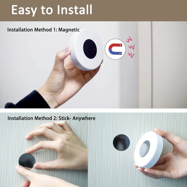 Innovative Rechargeable Motion Sensor Puck Light, Wireless Dimmable Cabinet Lighting, Energy-Saving Magnetic Wardrobe Light, Self-Adhesive...