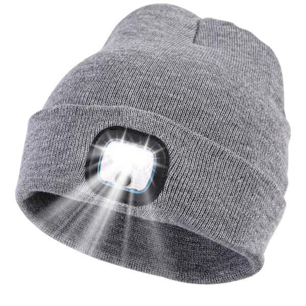 3-pack Unisex USB Laddningsbar Handsfree LED Huvudlampa Mössa Vinter Stickad Nattbelyst Hatt Ficklampa Kvinnor Män Presenter