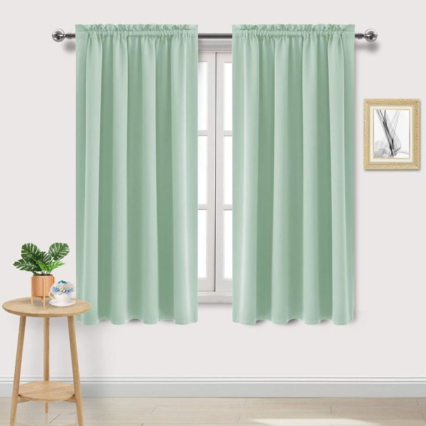 42 in x 63 in (W x L)light green Blackout Curtain Blinds - Blackout Curtain Living Room Window Blind Shading,2 Panels