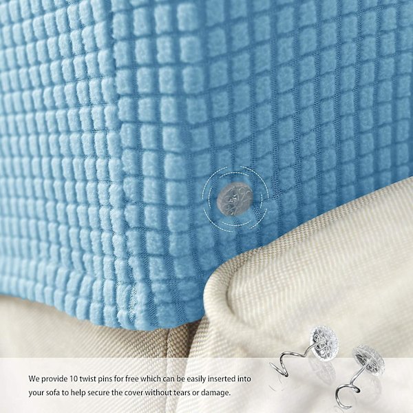 Set med 2 Jacquard Stretch Soffa Armstöd Armstödsskydd Halksäkra Möbelskydd Armstödsskydd för Soffa Recliner Himmelblå Sky Blue