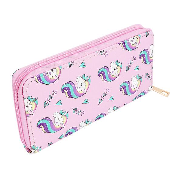 Härlig Enhörning lång plånbok Kontantfack Pu-läderväska för damer, flickor, sorterad färg 119x10x Assorted Color 1 19x10x2.3cm