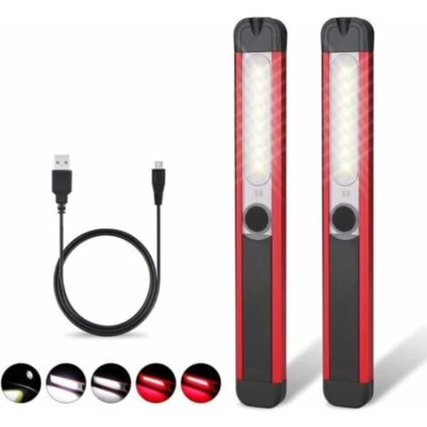 2 kpl LED-työvalaisin magneettisella USB-latauksella