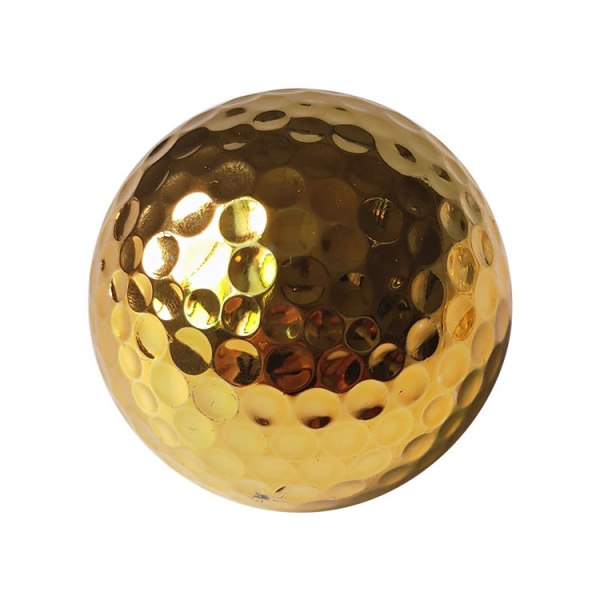 Gullfarget Golfball, Nyhet Golfball for Gave og Utstilling, 3 stk Treningsgolfballer for Spill