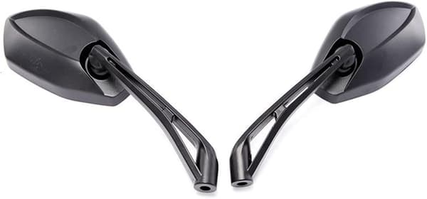 Universal Black Motorcycle Handlebar End Mirrors 8mm x 10mm Scooter Mirrors 1 Pair