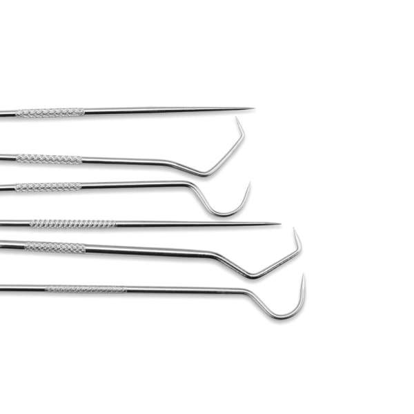 9 st återanvändbara metalltandpetare för tänder, bärbara tandpetare i rostfritt stål Set med hållardispenser, tand C