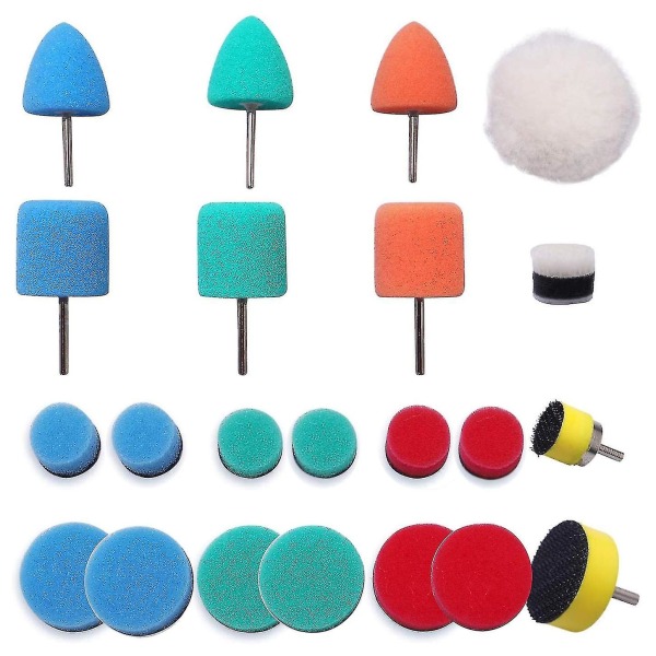 22pcs Mini Detailing Sanding Polishing Pads Waxing Sealing Glaze Car Buffing Wheel For Cordless Electric Drill Rotary Tools