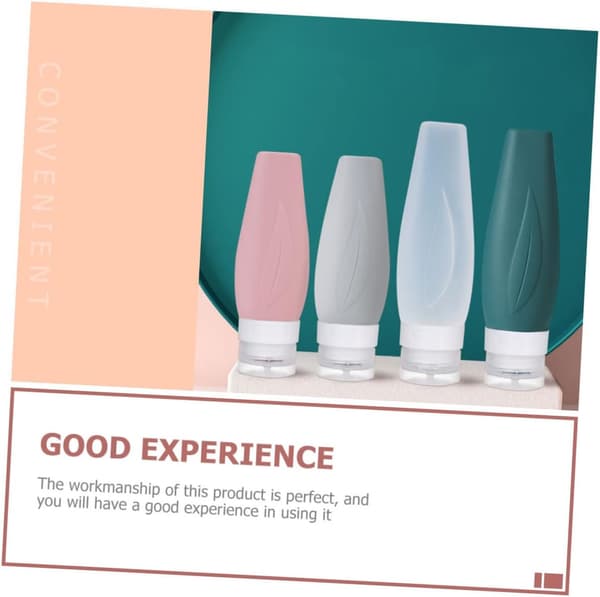 Travel Silicone Bottles Set 4pcs 90ml Small Refillable Lotion Containers with Storage Bag