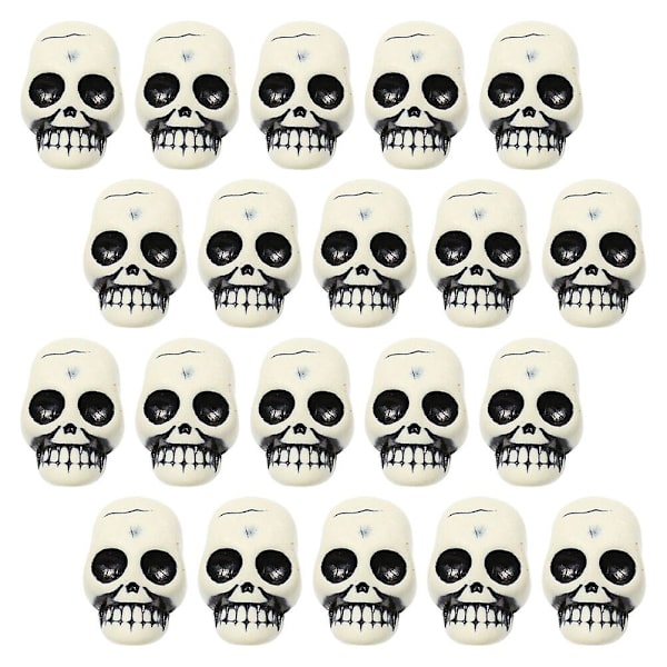 50 st Halloween Små Skalle Huvud Figuriner Resin Skalle Huvud Hantverk Horror Tiny Skalle Huvud Dekoration Vit 50 st 2,5X1,5CM