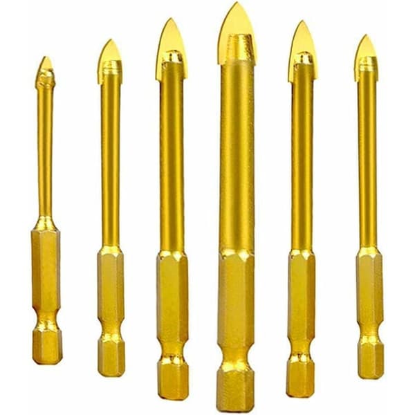 Wolframstålglas, keramik, fliser, krystalbor, med sekskant