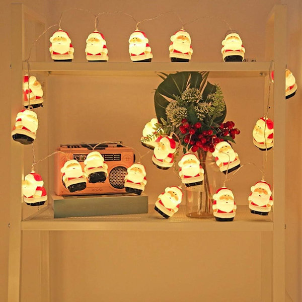 Julbelysning, LED-ljusslingor, Batteridrivna Tomtedekorationer, Fest, Vägg, Julgransdekorationer (3M 20LED)