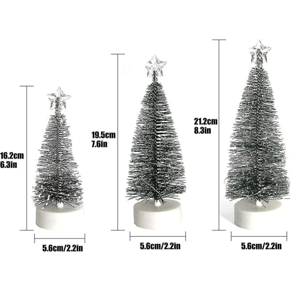 Bordsskiva Julgran Med Ljus Mini Konstgjord Julgran Med Led-Strängljus Julparty Dekoration Miniatyr Bordsprydnader Hem Kontor