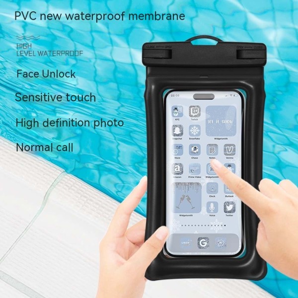 Flytende vanntett telefonveske, Premium vanntett telefonveskeholder med justerbar snor for svømming, båtliv, fiske