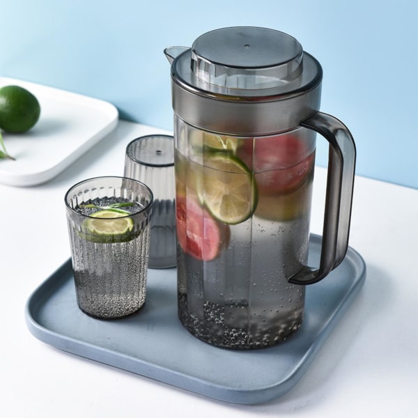 Kall vattenkokare med 2 koppar, kylskåp kall vattenkokare, frukttekanna lemonad dryckesbehållare för kök Coffee