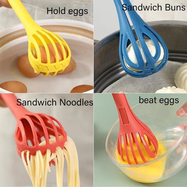 4 STK 2 i 1 Matklype og Eggvisp Multifunksjonell Eggvisp og Brødklype Manuell Blender Eggblander Visp Eggrører Multifunksjonelt Kjøkkenredskap