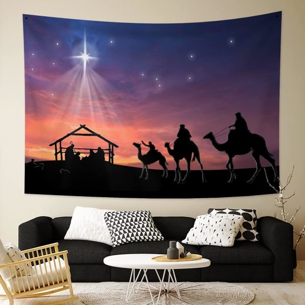 Jesu födelse Gobeläng Jul födelsevägg Gobeläng Christian