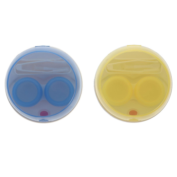 2 stk Linses Rengøringsboks Linses Opbevaringsboks Praktisk Linses Rengøring Elektrisk Rengøring Rengøringsholder Hjem Linses Etui Blå 7.5X7.5X3CM