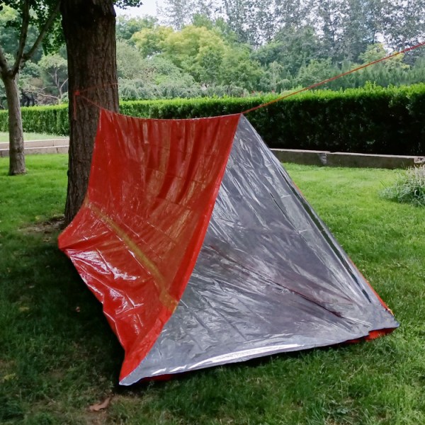 Nødtepper for overlevelsessett Mylar termisk teppe regnponcho designet for utendørs, camping, fotturer
