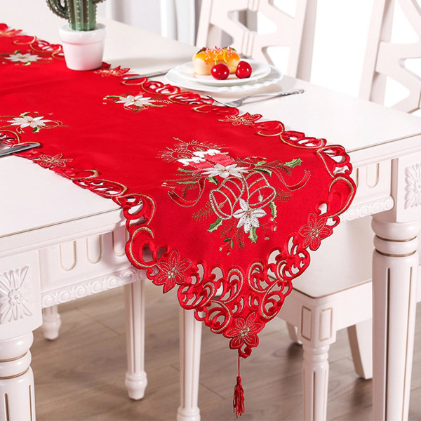 Julbordstablett och Servetter med Broderi, Farmhouse-Stil