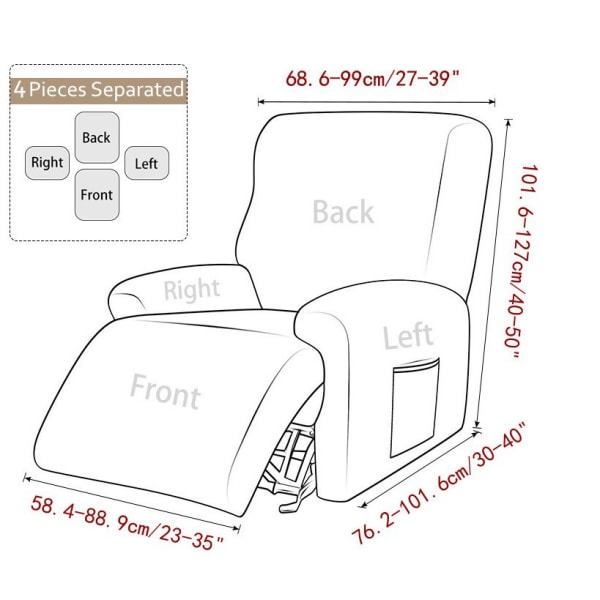 Protector Set Covers Room Double View Pehmustettu langaton Sisältää: Sohvan suojan, Love Seat -istuimen ja yksittäisen nojatuolin. Sohvan cover (ruskea, yksittäinen)