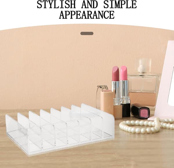 Acrylic Makeup Storage Organizer with 7 Large Compartments, Desktop Cosmetic Display Case