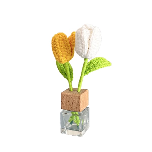 Bilvävd Aromaterapi Simulerad Bukett Atmosfäruttag Klämma, Mini Vävda Tulpaner, Solros, An
