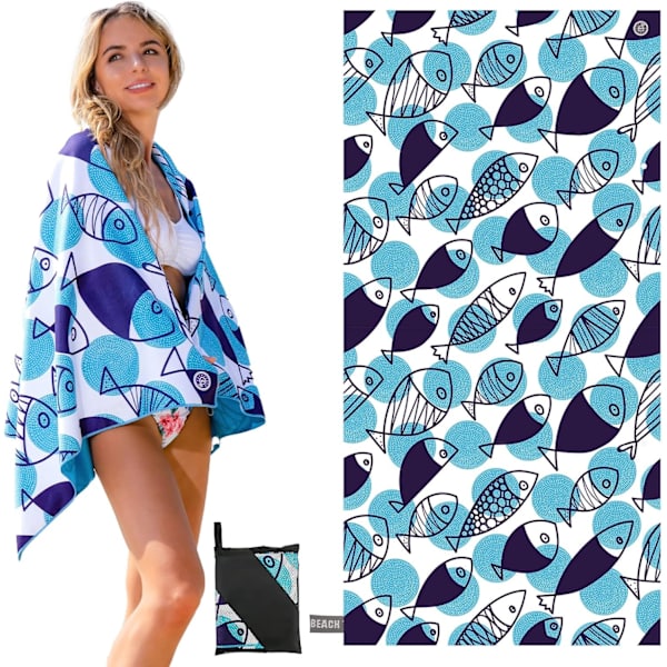 UV-beskyttelsesmærke strandhåndklæde (180×90cm)(B)
