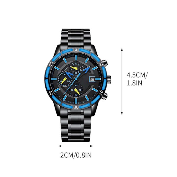 Herrar Multi Time Chronograph Digital Analog Rostfritt Stål Sport Armbandsur D