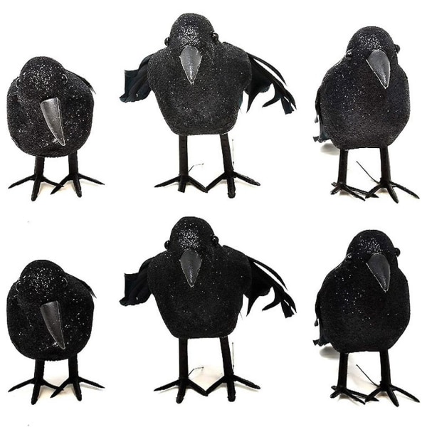 Simuleret realistisk sort fjerkråge kunstig fugl kråge Halloween dekoration hjem fest rekvisitter Style C
