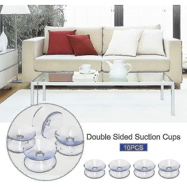 Double-Sided Suction Cups (10-Pack) - Hookless for Glass Panels, Mirrors, Non-Slip, Multi-functional Suction Pads for Home Use
