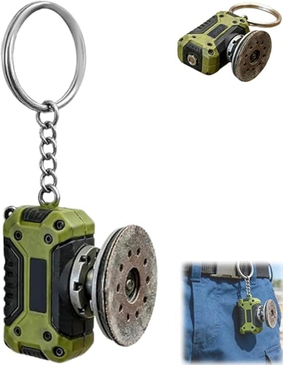 Mini Angle Grinder Keychain, Polished Replica Tool Keychain, Decorative Accessory, Tough Gift for Dads and Tool Lovers [Ho]