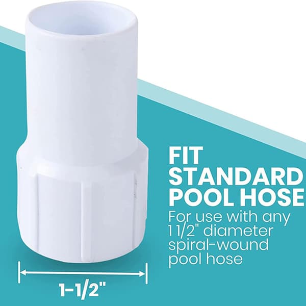 38 cm Universal Pool Vacuum Hose Connector - Threaded Water Hose Connector - Pool Cleaning Accessories