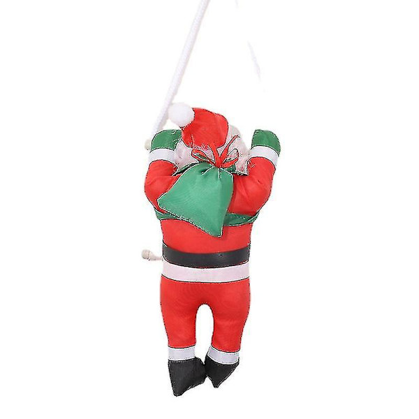 Joulupukki kiipeää köysitikkailla -koristelelu, 25 cm joulukuusen riipusnukke, sisä- ja ulkokäyttöön, seinälle, perhejuhliin, koristeluun, 2 kpl
