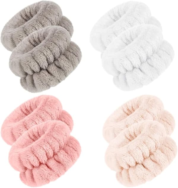 4 par mikrofiber ansigtsrensende absorberende armbånd til kvinder
