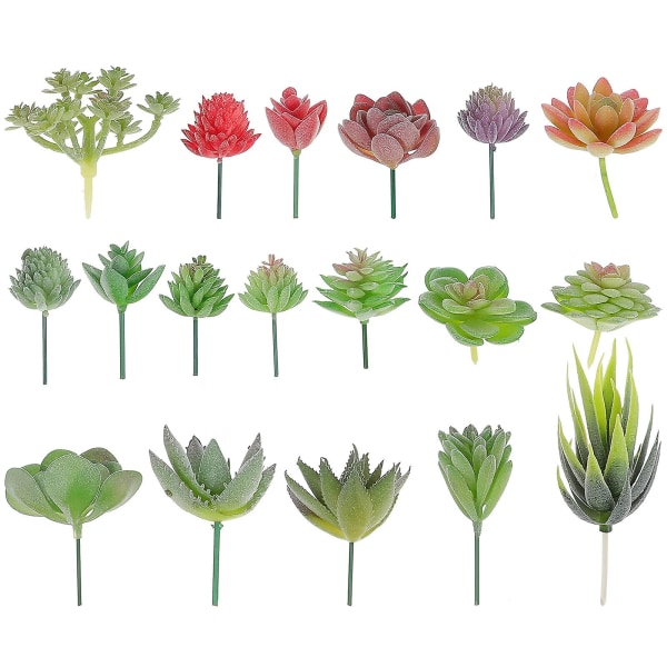 18 Pcs Artificial Succulent Faux Succulent Pick Artificial Flower Stems Fake Leaves Branch Succulent