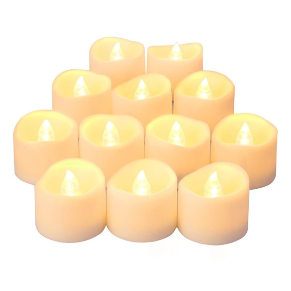 Flickering Flameless Candles with Timer, Long-Lasting  Tea Lights with Timer, Fake Electric Battery  Candles for Table C