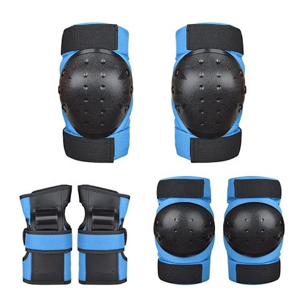 Knäskydd, armbågsskydd och handledsskydd för barn, set för flera sporter, rullskridskor, skateboard. Handledsskydd för flera sporter utomhus.