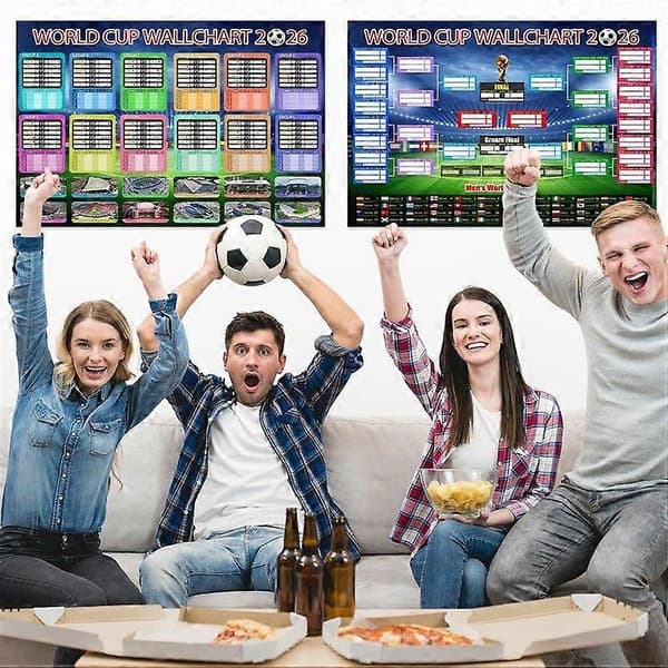 Affisch med spelschema för fotbolls-VM 2026