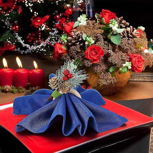 Julservettringar, Servettringar Dekoration För Jul Thanksgiving Födelsedagsfest Tillbehör (Söt Stil, Trä)