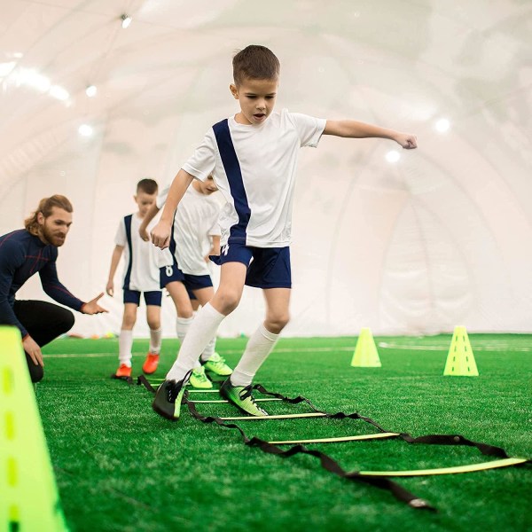 Agility Ladder Speed ​​Training Set 12 trinn 20 fot treningsstiger med bakkeinnsats for fotball Fotball Boksing Fotarbeid S