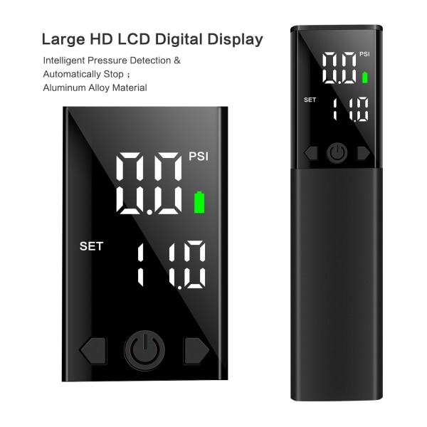 Elektrisk kulepumpe, bærbar automatisk luftpumpe Rask balloppblåsing med nøyaktig trykkmåler og digital LCD-skjerm