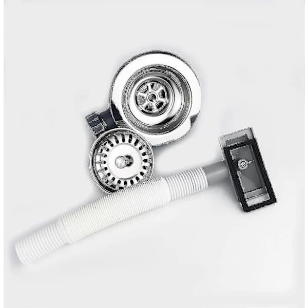 HA~Sink 114mm Drop Basket Strainer and Rectangular Overflow, Stainless Steel Sink Basket Strainer Ft