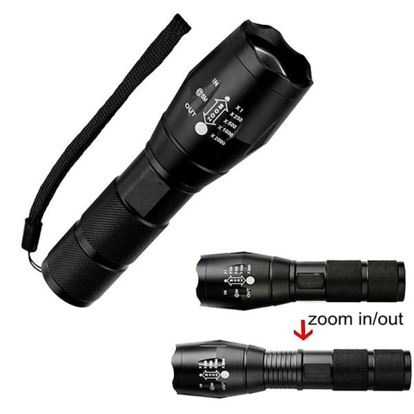 XML-T6 L2 Lommelygte Kit A100 Genopladelig Lommelygte Kit med Mini Teleskopisk Zoom