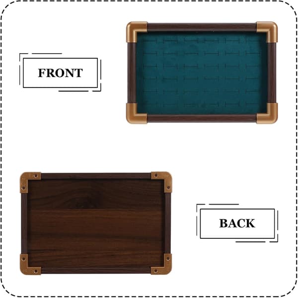 36-Grid Solid Wood Jewelry Tray with Green Frame - Ring and Earring Organizer